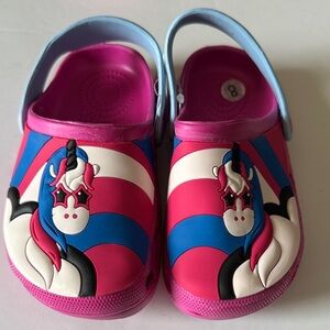 Kids Girls Toddlers Unicorn Clog Sandals Pink Blue Size 8/27